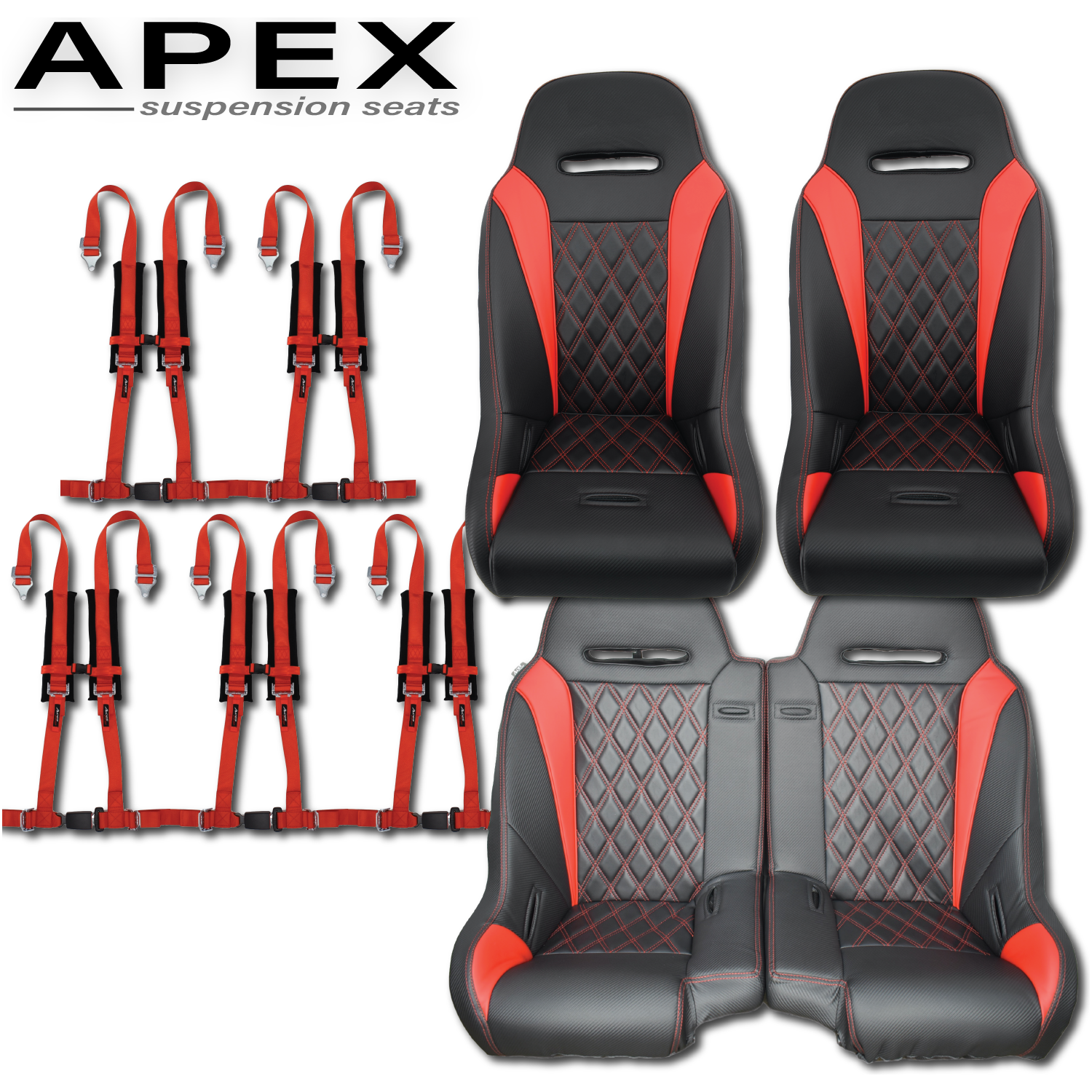 Aces Racing - 2024+ Polaris XP Bench Seat and Bucket Seat Combo