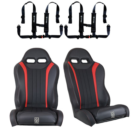 RZR PRO (Turbo R, Pro R, Pro) 2 and 4 Seater Suspension "Weekender" Series Pair of Front Bucket Seats W/ Quick Mount Bracket (2020-2025)
