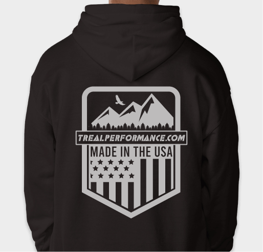 Treal Performance Made In USA | Grey Logo | Black Hoodie
