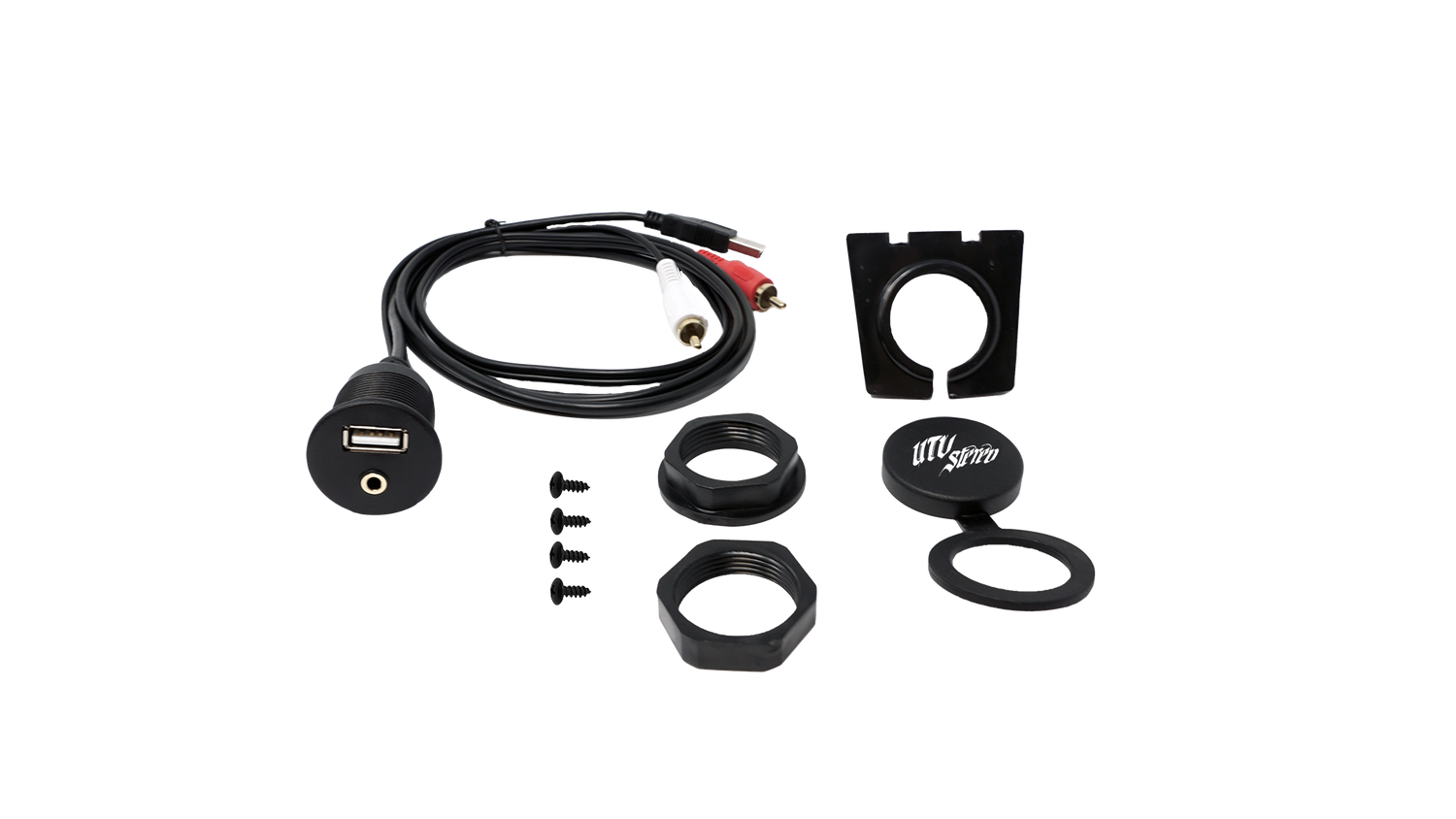 USB &amp; Auxiliary Flush Mount Adapter for Source Units | UTVS-USB/AUX-FLMT