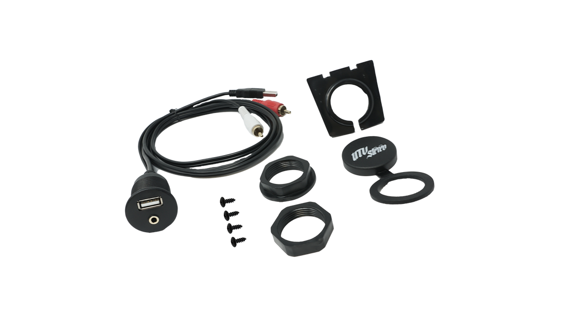 USB &amp; Auxiliary Flush Mount Adapter for Source Units | UTVS-USB/AUX-FLMT