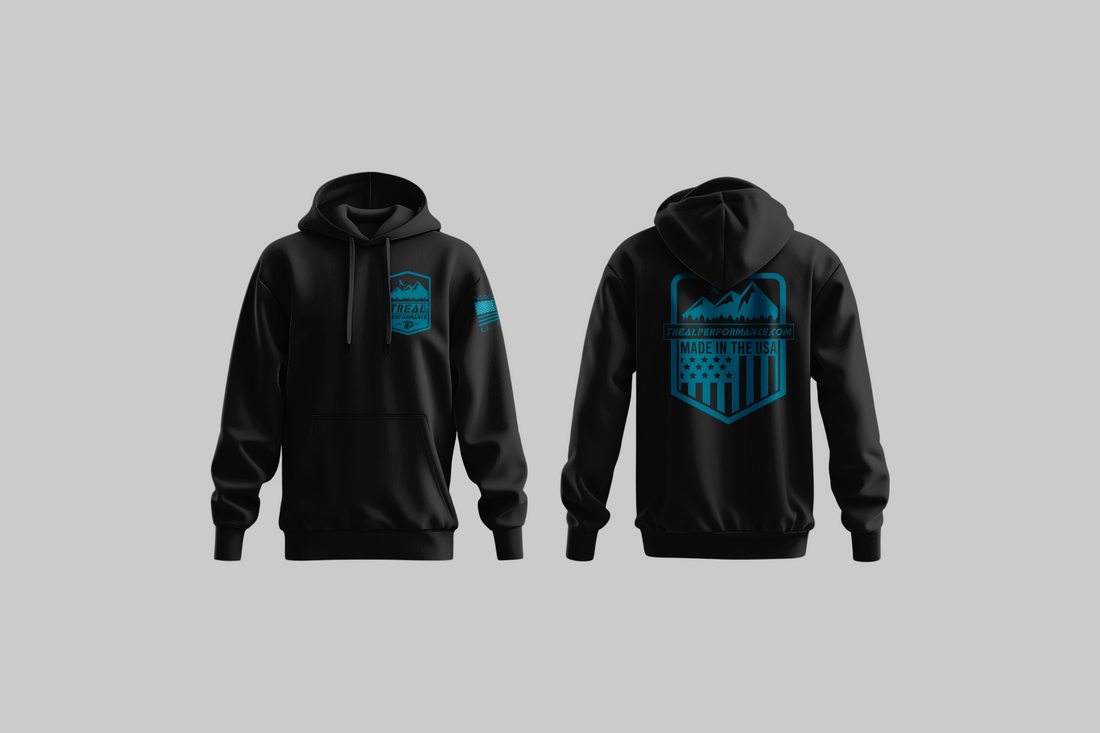 Treal Performance Made In USA | Teal Logo | YOUTH Black Hoodie