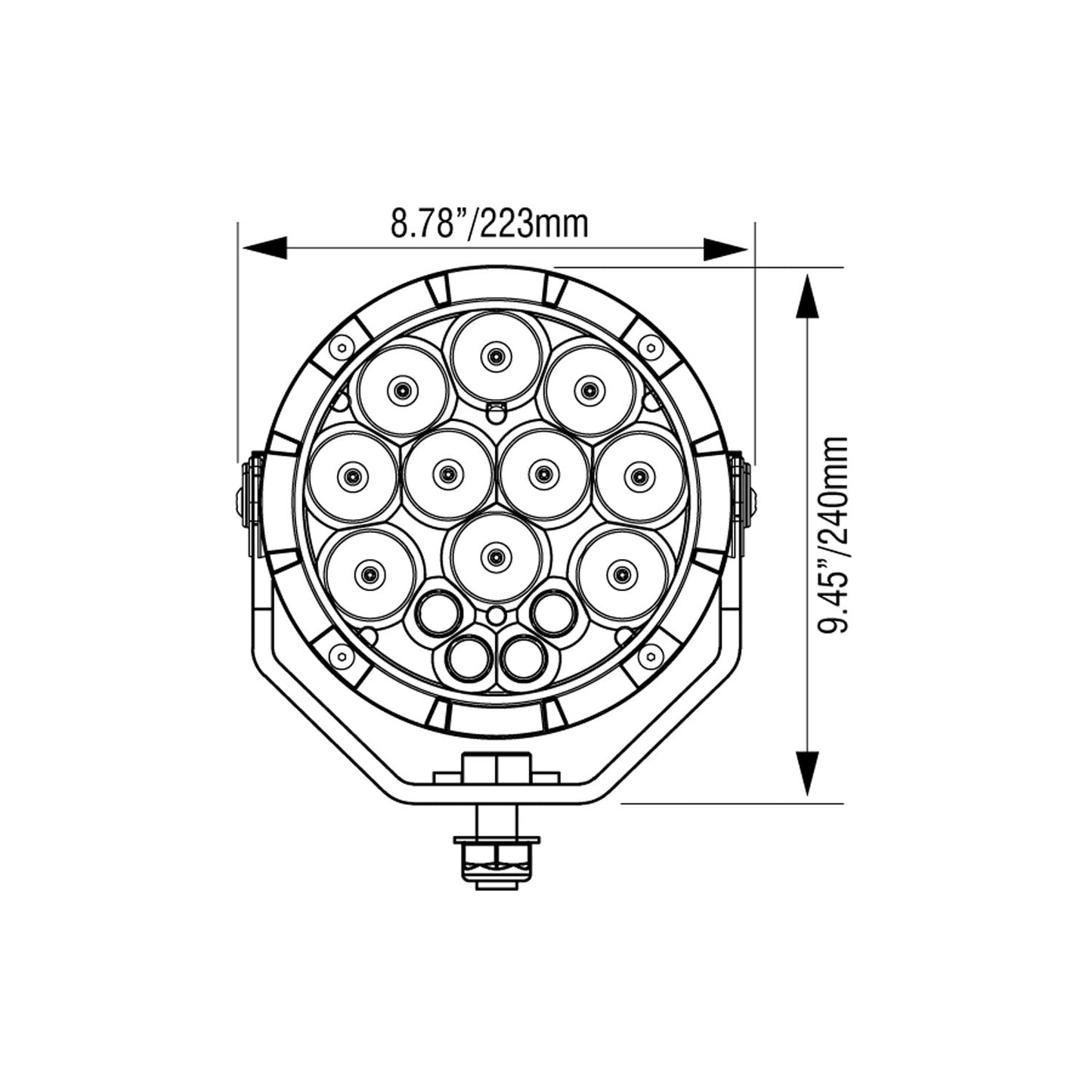 8.7" ADV Light Cannon Kit With Amber Halo