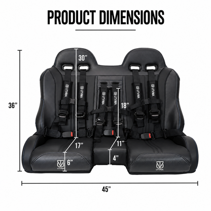 RZR 900 Rear Bench Seat &amp; Pair of Front Bucket Seats Set (2015-2024)