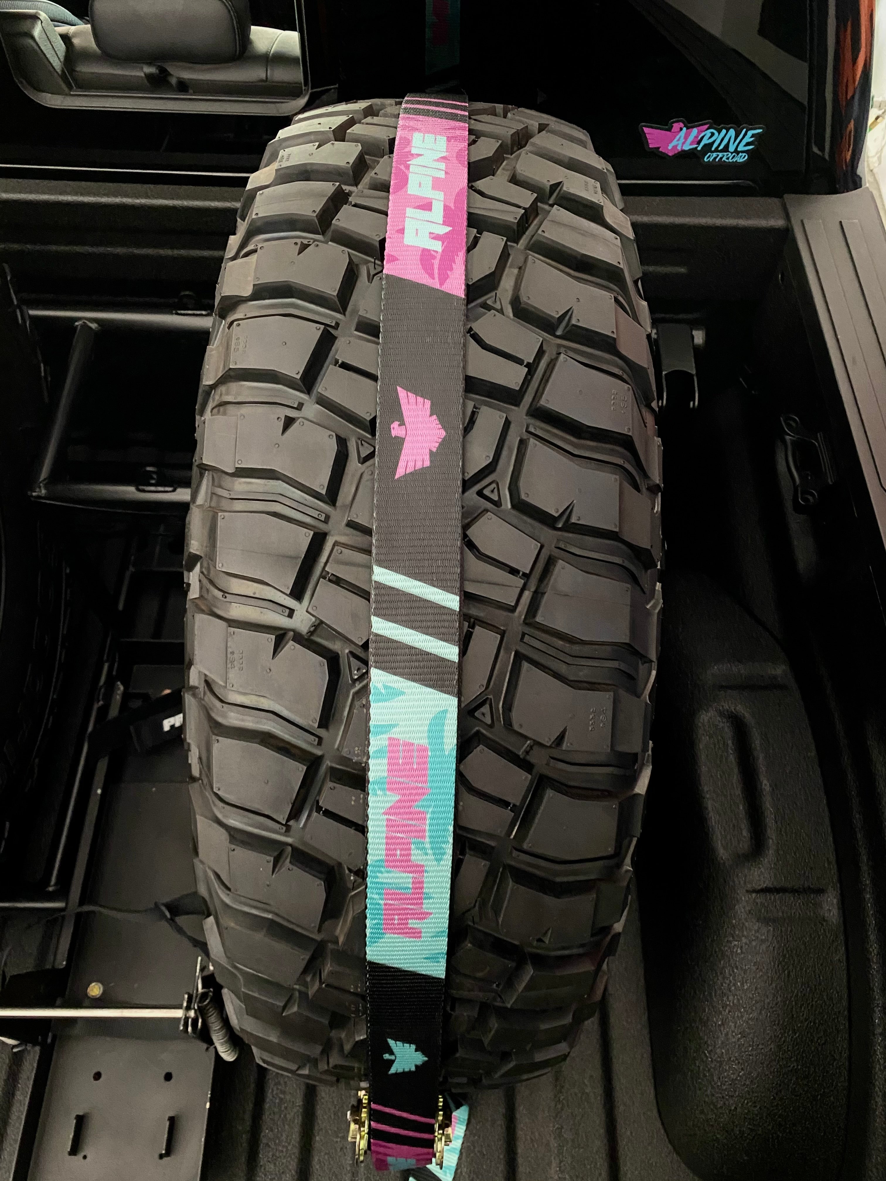 Miami Nights Tire Tie Down (Single Strap) Alpine Offroad