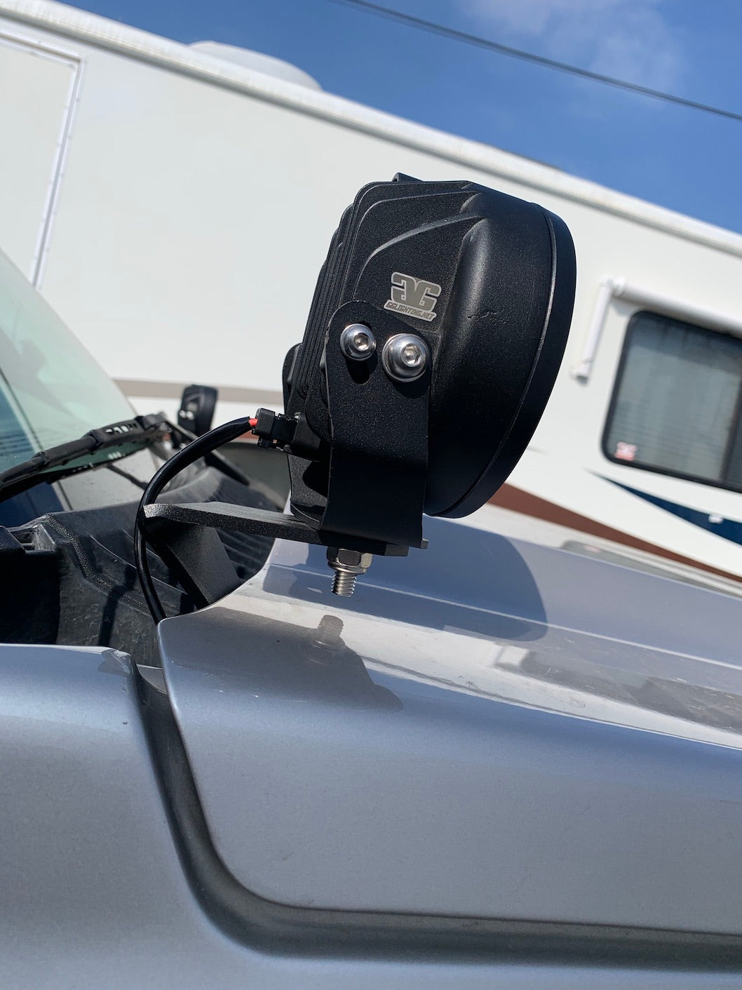 1999-2006 Chevy Silverado &amp; GMC Sierra Hood / Windshield Pillar Mounts for LED Pod USA Made