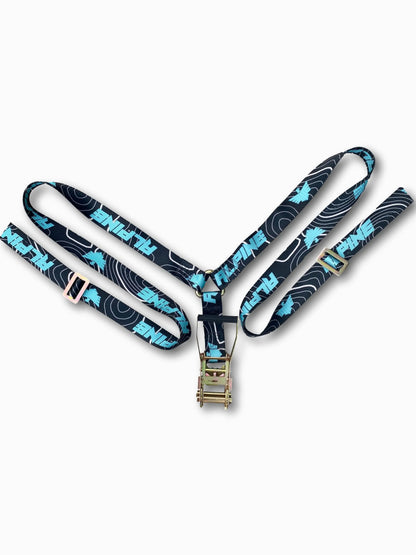2" Teal Topography Y Strap Alpine Offroad