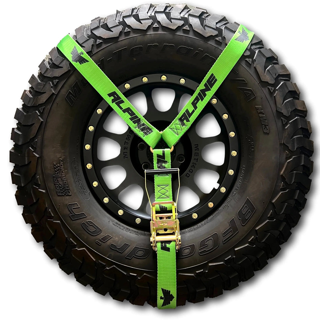 2" Neon Green Y Strap Alpine Offroad