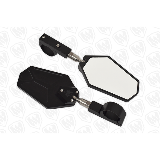 Billet Convex Mirrors Fits 1.75"- 2" (SET of 2) - Black