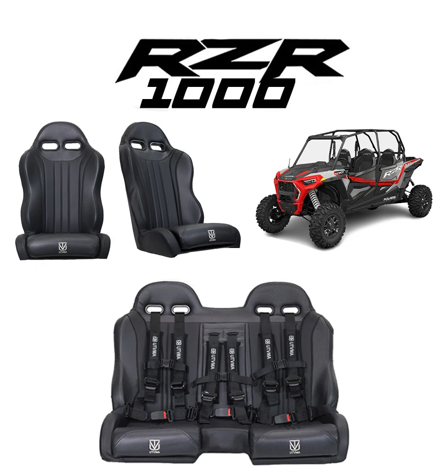 RZR 1000 Rear Bench Seat &amp; Pair of Front Bucket Seats Set