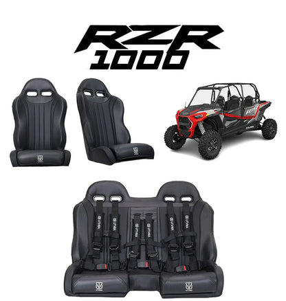 RZR 1000 Rear Bench Seat &amp; Pair of Front Bucket Seats Set