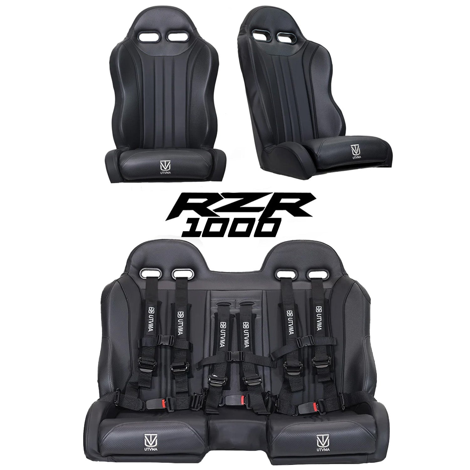 RZR 1000 Rear Bench Seat &amp; Pair of Front Bucket Seats Set