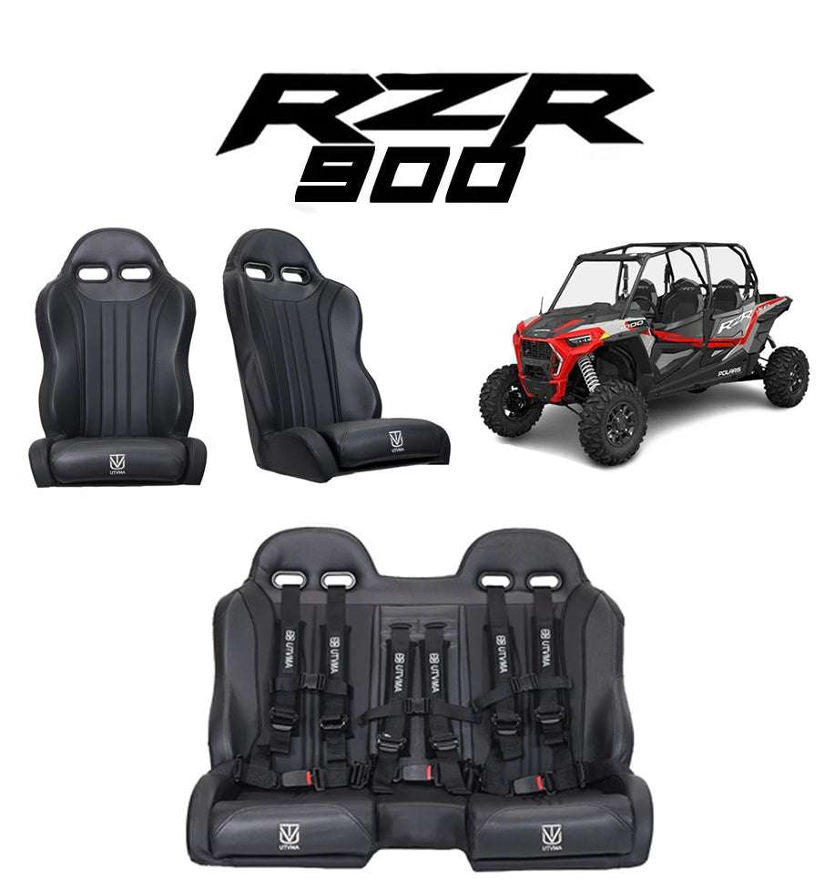 RZR 900 Rear Bench Seat &amp; Pair of Front Bucket Seats Set (2015-2024)