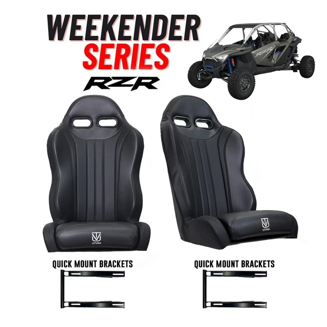 RZR PRO (XP, Pro S, Turbo R, Pro R) 2 and 4 Seater "Weekender" Suspension Bucket Seats W/ Quick Mount Bracket (2020-2026)