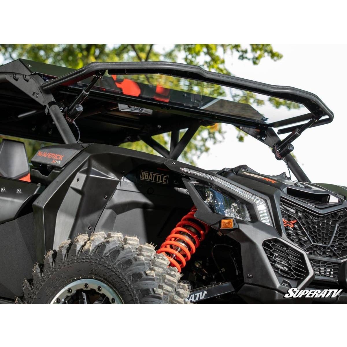 SuperATV 2017+ Can-Am Maverick X3 Maxdrive Power Flip Windshield