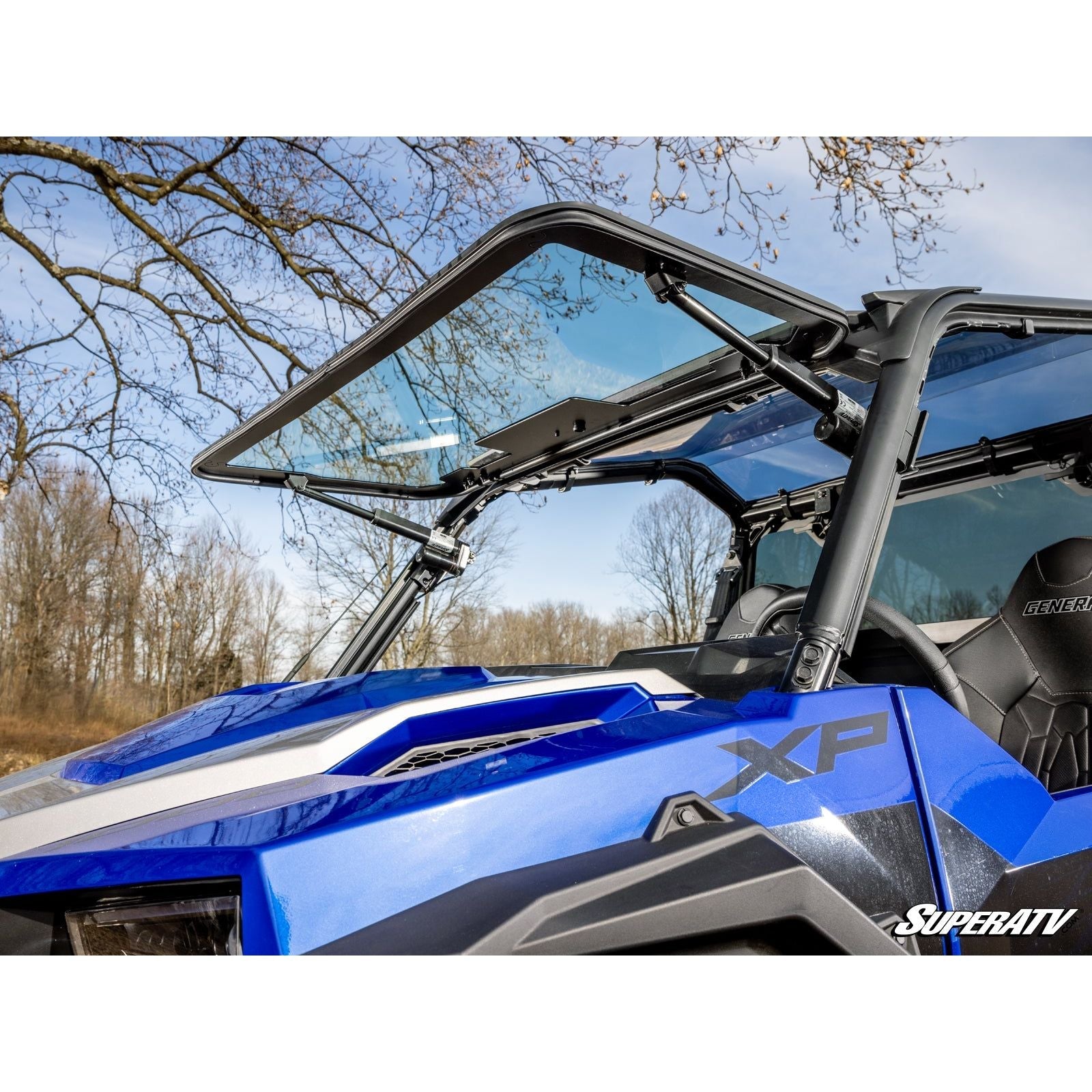 SuperATV - 2016+ Polaris General 1000 Max Drive Power Flip Glass Windshield