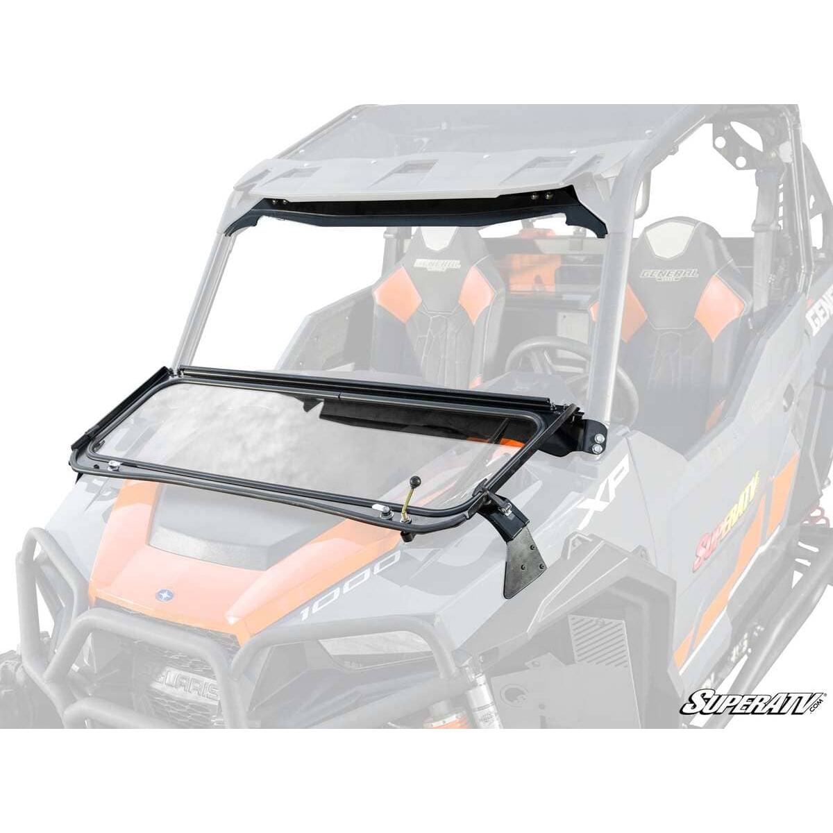 SuperATV - 2020+ Polaris General XP 1000 Flip-Down Glass Windshield