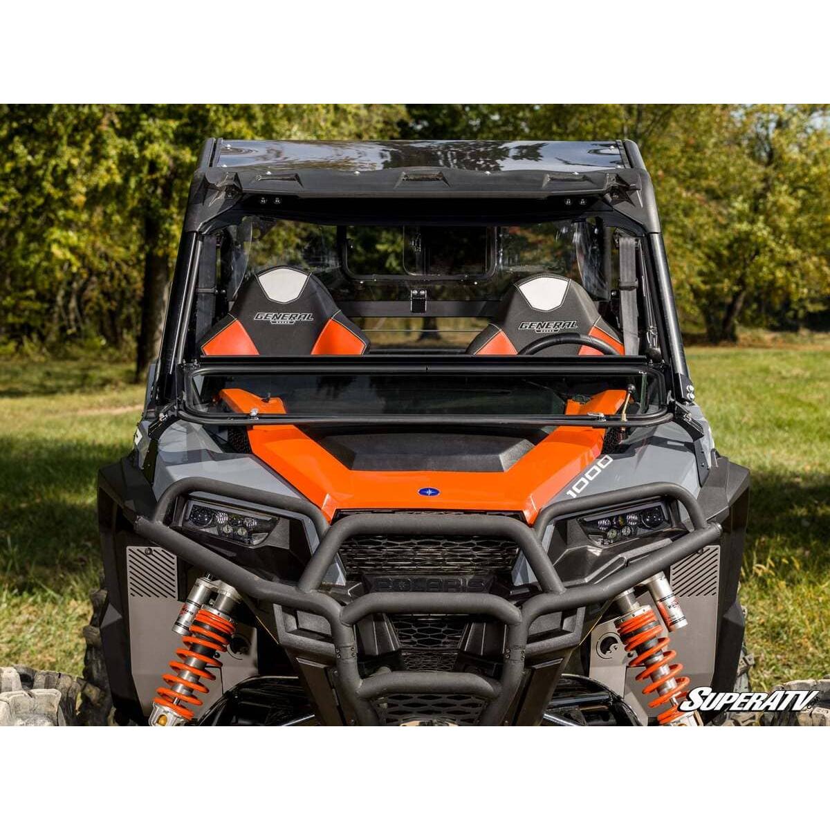 SuperATV - 2020+ Polaris General XP 1000 Flip-Down Glass Windshield