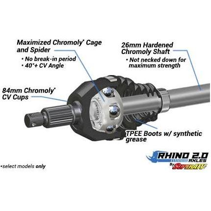 SuperATV Rhino 2.0 Polaris RZR XP Turbo S Heavy Duty Axles