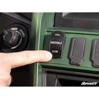 SuperATV - 2021+ Yamaha Wolverine RMAX Max Drive Power Flip Windshield