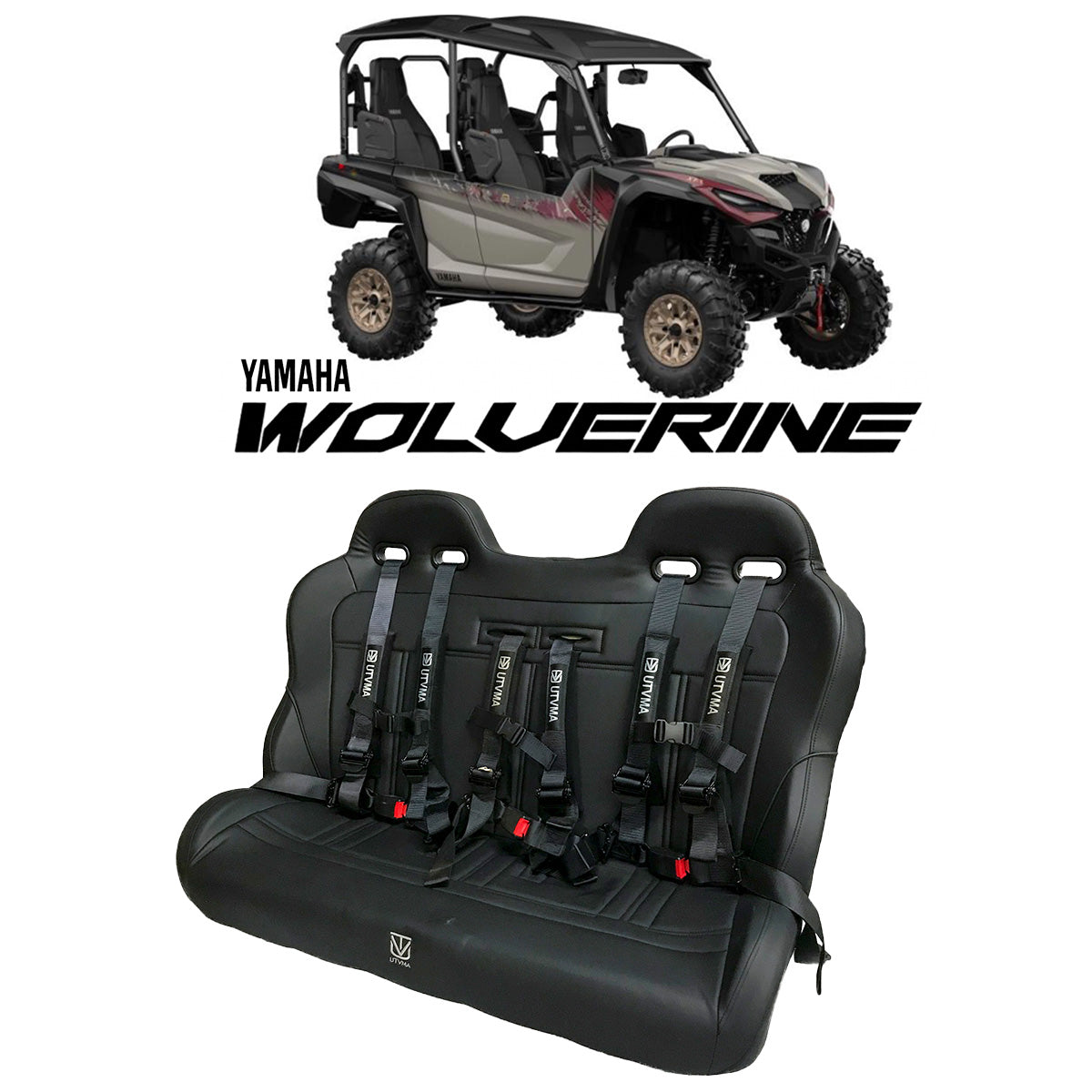 Yamaha Wolverine X4 Rear Bench Seat (2018+) W Harnesses