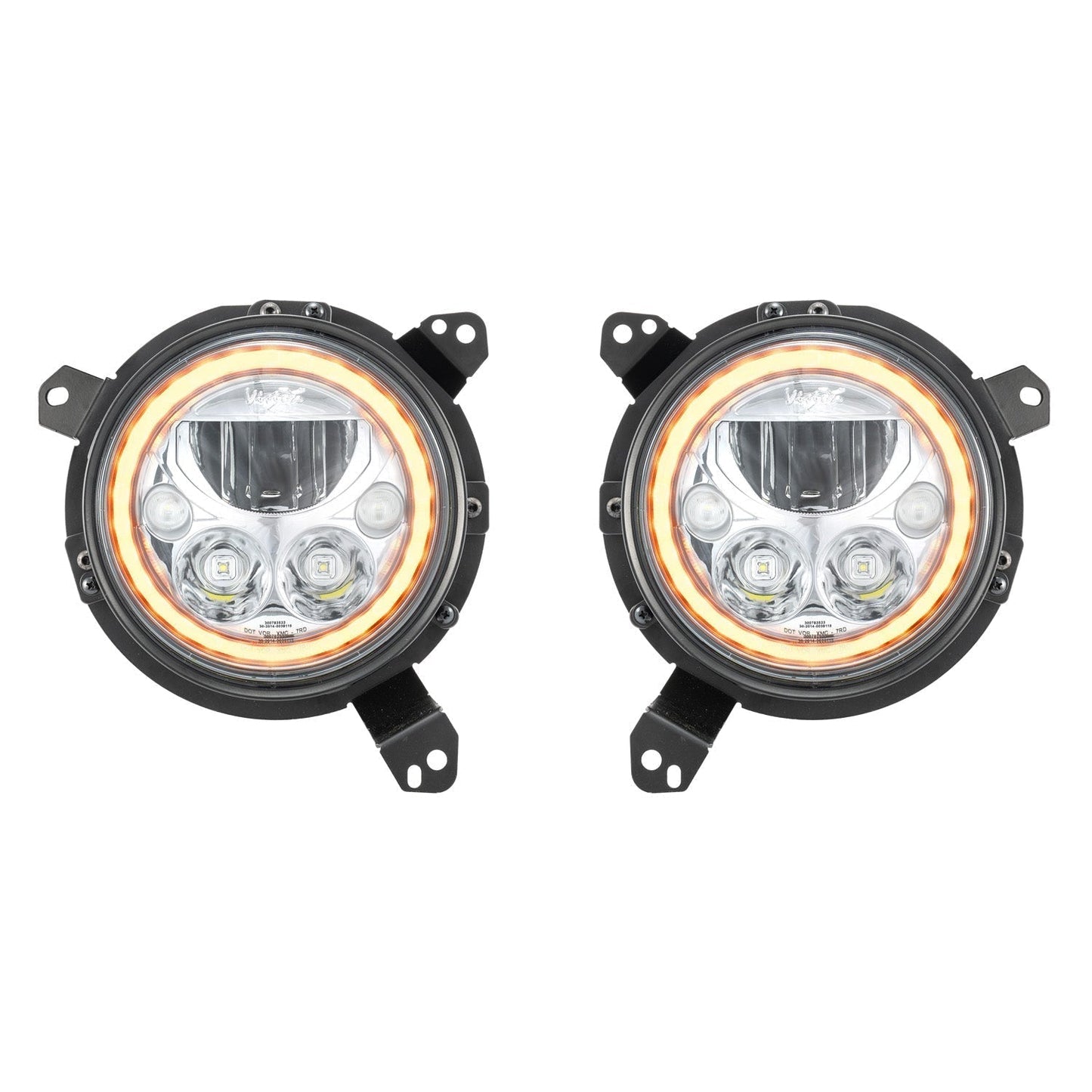 18+ Jeep JL / '20+ Jeep Gladiator VX LED Headlight Kit - Chrome | Amber Halo