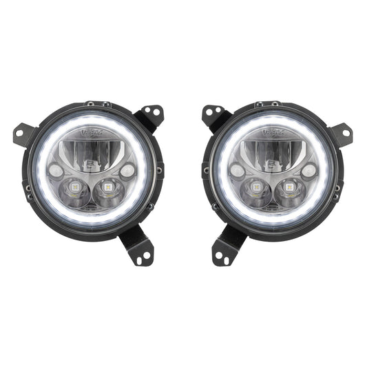 18+ Jeep JL / '20+ Jeep Gladiator VX LED Headlight Kit - Black Chrome | White Halo