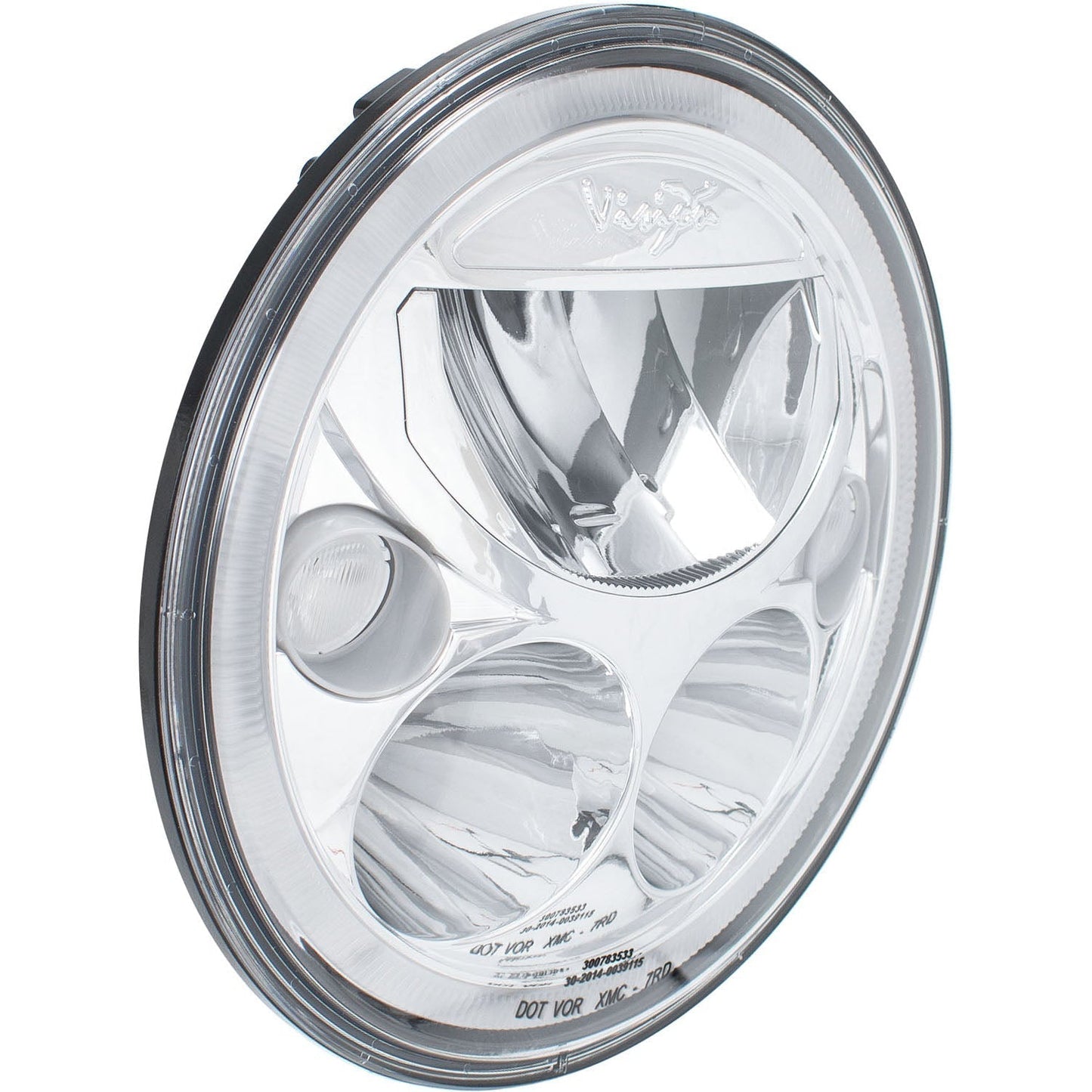 7 " XMC Motorcycle LED Headlight Chrome | Amber Halo